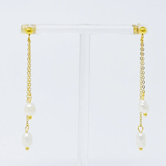 Freshwater Pearls On Dangle Earrings