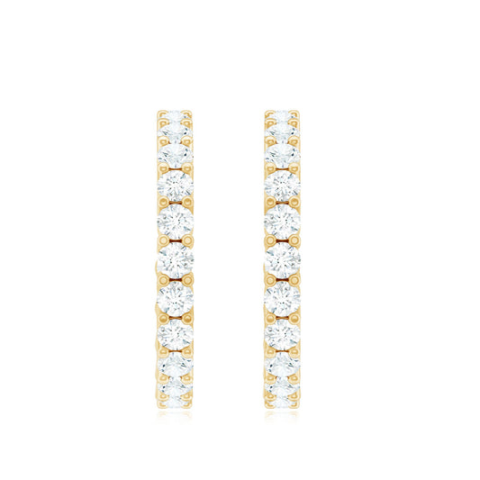 Lab Grown Diamond Hoop Earrings with Screw Back