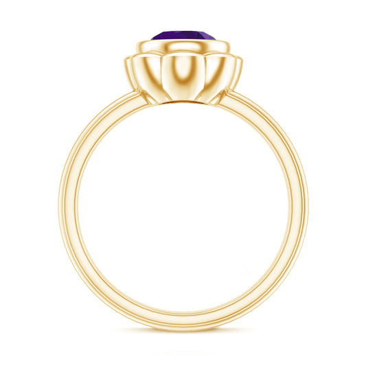 1 Carat Amethyst Engagement Ring in Bezel Setting