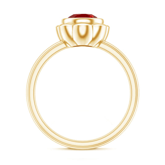 1.3 Carat Lab Grown Ruby Flower Engagement Ring