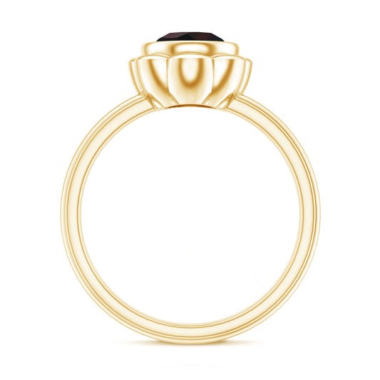 1.5 Carat Round Cut Black Opal Solitaire Engagement Ring in Bezel Setting