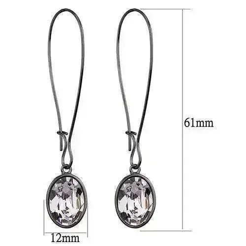 TK2719 - IP Light Black (IP Gun) Stainless Steel Earrings with Top