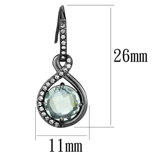 TK2821 - IP Light Black (IP Gun) Stainless Steel Earrings with