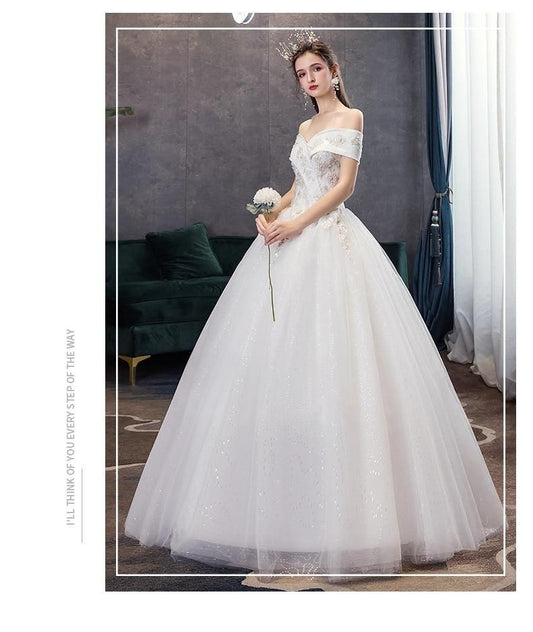 Sexy Off The Shoulder Embroidery Wedding Gown