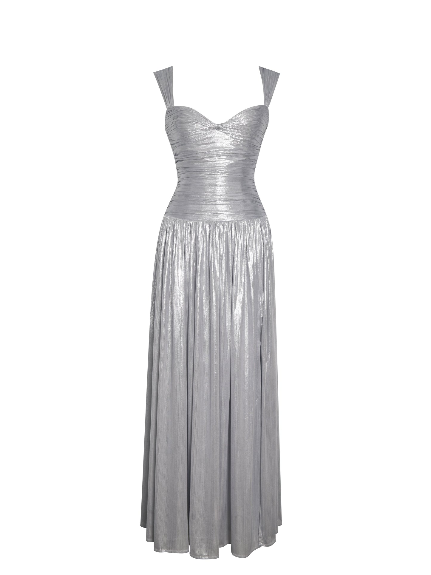 Palmer Silver Glitter Drop Waist Maxi Dress