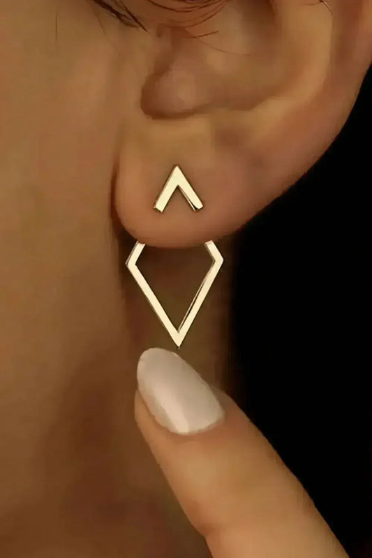 Gold Geometric Stud Earrings | Minimalist Alloy Ear Studs -femstylo