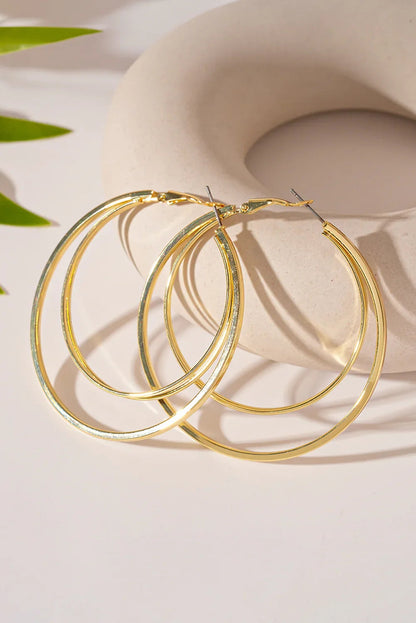 Gold Large Double Hoop Earrings