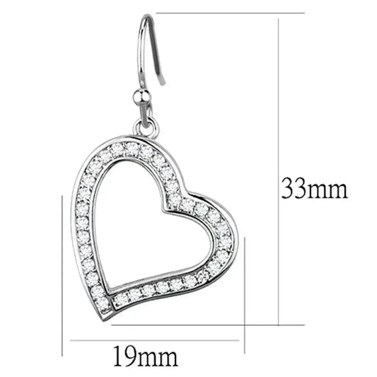 Rhodium Brass CZ Earrings | AAA Grade Clear Cubic Zirconia -femstylo