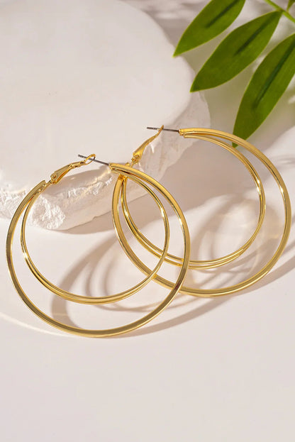Gold Large Double Hoop Earrings