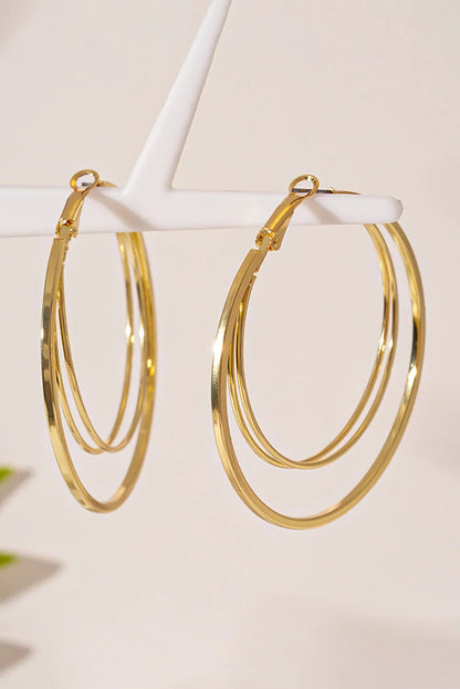 Gold Large Double Hoop Earrings