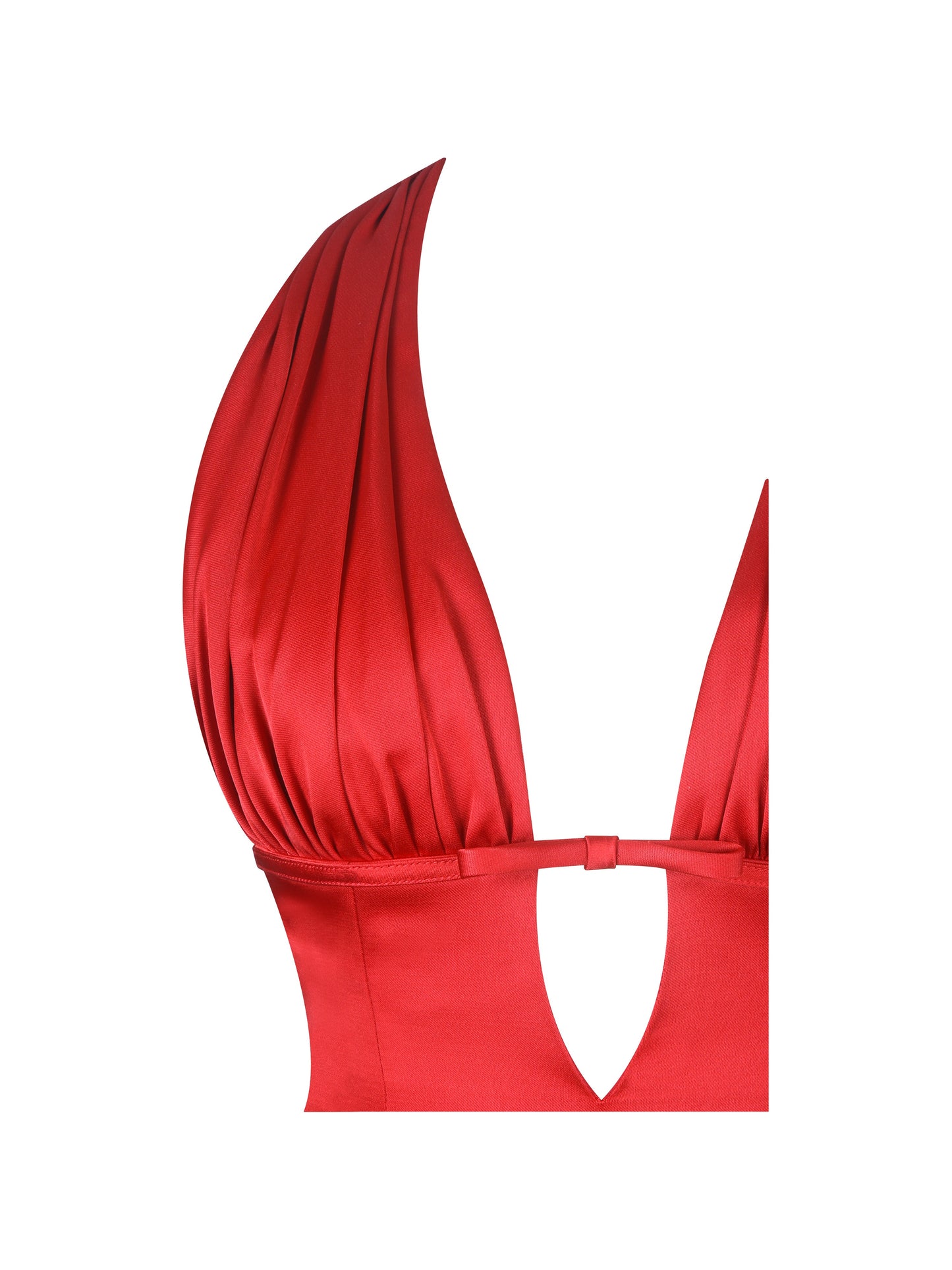 Peyton Ruby Plunging Halter Keyhole Mini Dress