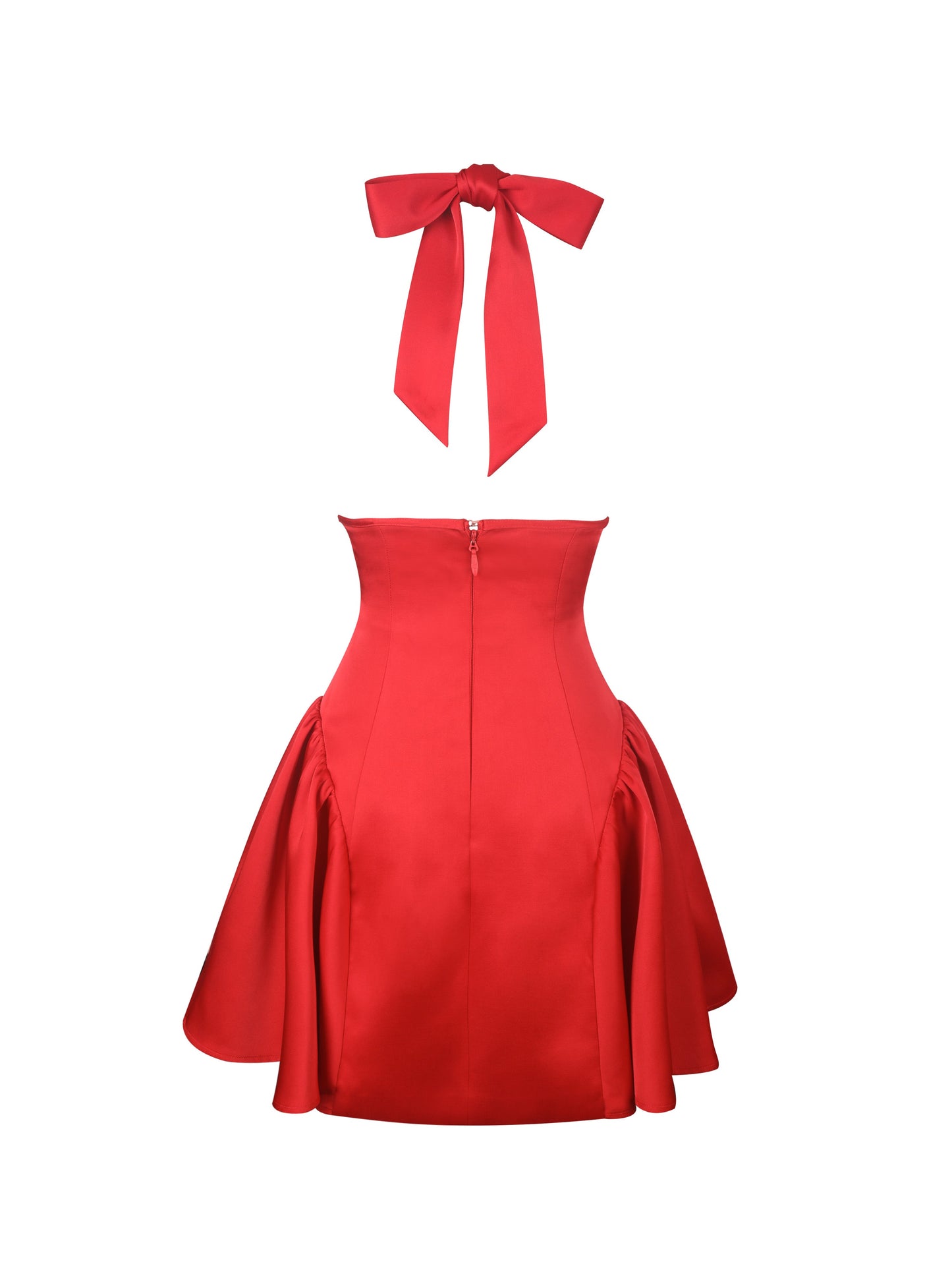 Peyton Ruby Plunging Halter Keyhole Mini Dress