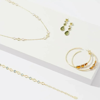 Pink Tourmaline Drop Earrings | Rose Gold Birthstone Jewelry - Femstylo