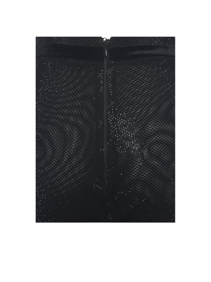 Olympia Black Belted Bow Plunging Rhinestone Maxi Dress