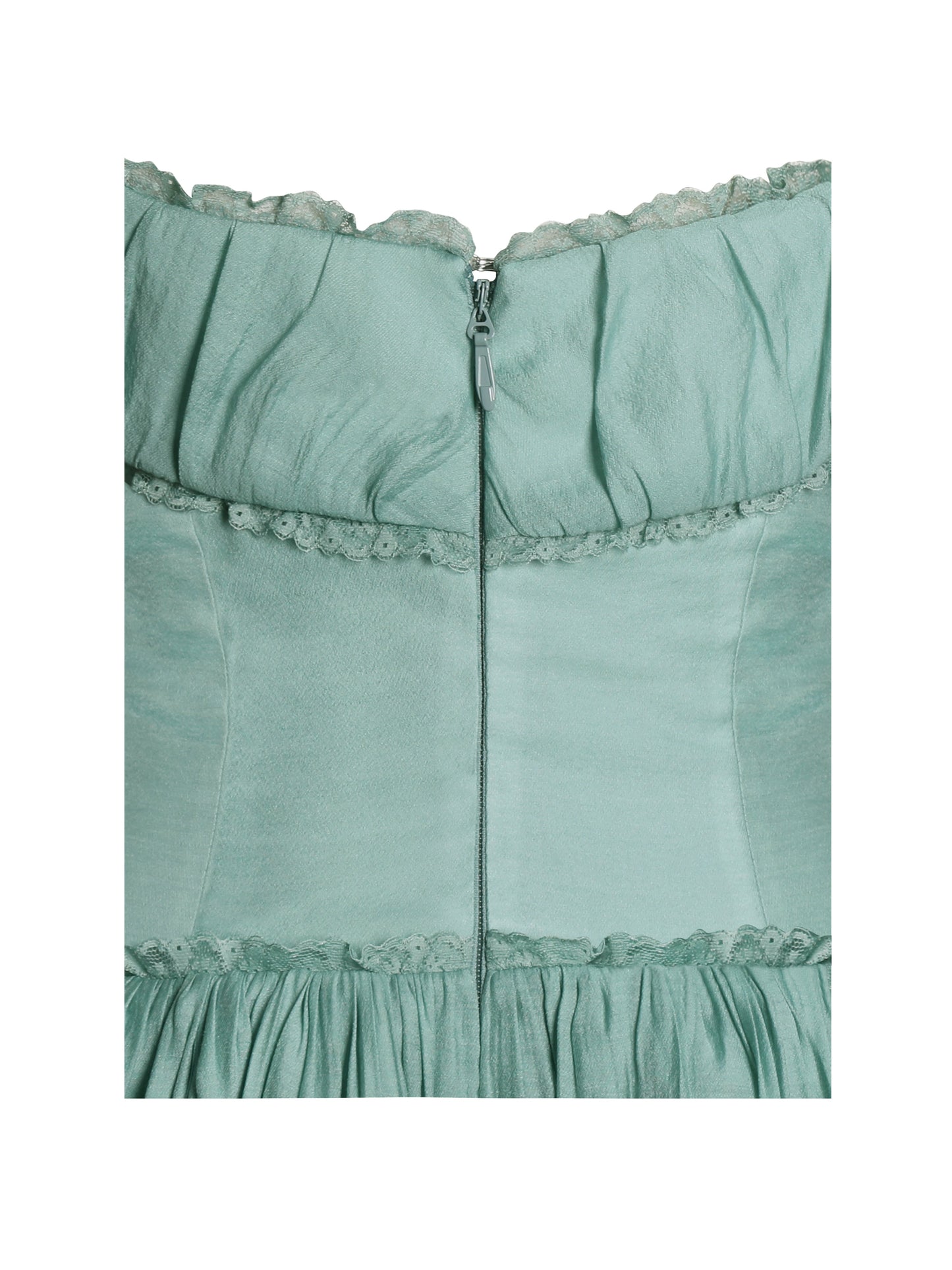 Xavy Teal Green Off Shoulder Corset Midi Dress