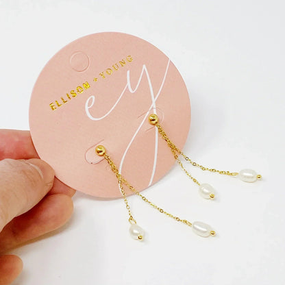 Freshwater Pearls On Dangle Earrings