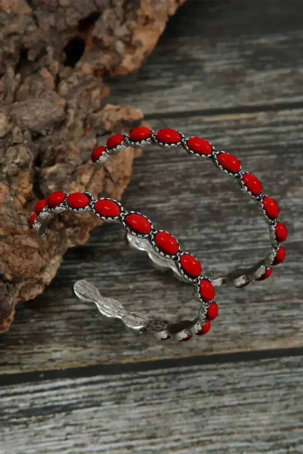 Turquoise C-Shape Hoop Earrings | Bold Statement Earrings - Femstylo