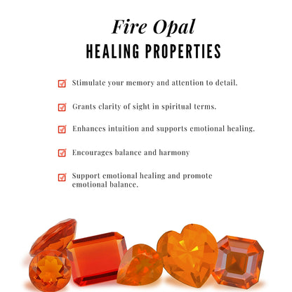 1.5 Carat Real Fire Opal Flower Engagement Ring