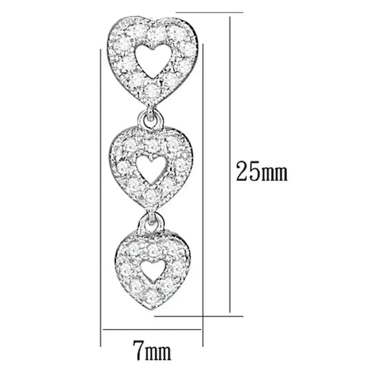 Rhodium 925 Silver Earrings with AAA CZ LOS722 - Femstylo