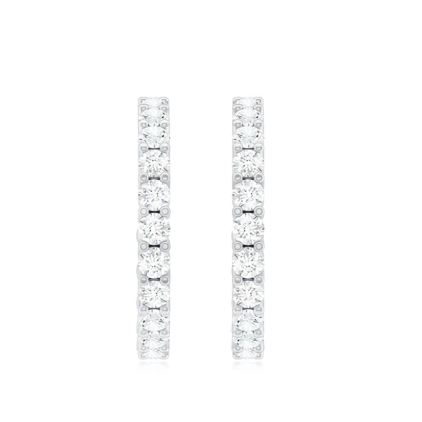 Lab Grown Diamond Hoop Earrings with Screw Back