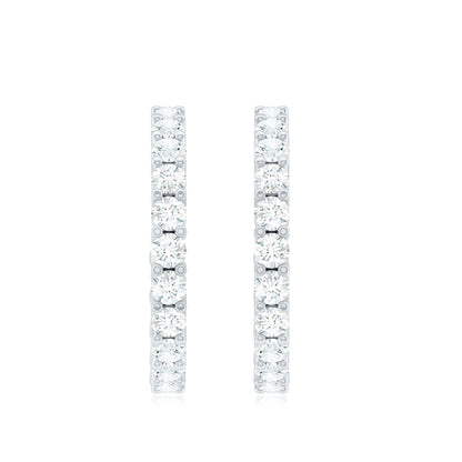 Lab Grown Diamond Hoop Earrings with Screw Back