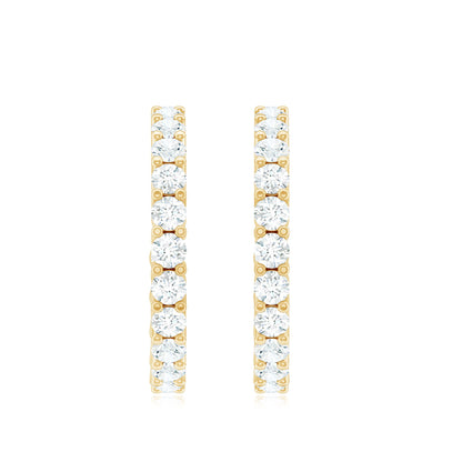 Lab Grown Diamond Hoop Earrings with Screw Back