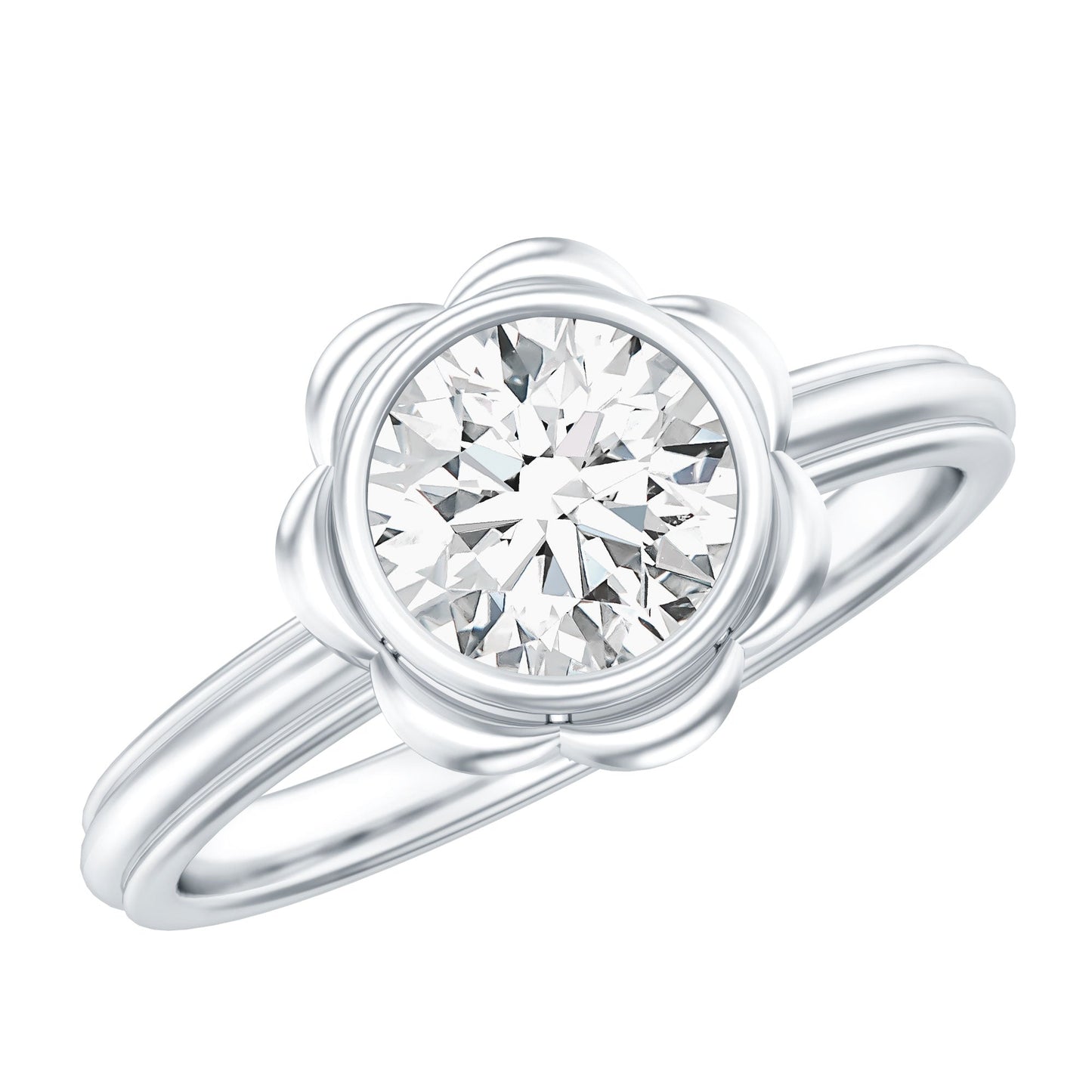 1.25 Carat Round Lab Grown Diamond Solitaire Engagement Ring