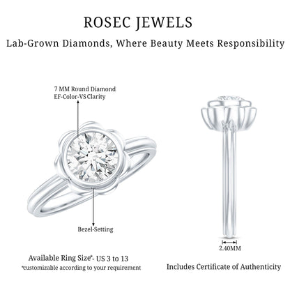 1.25 Carat Round Lab Grown Diamond Solitaire Engagement Ring