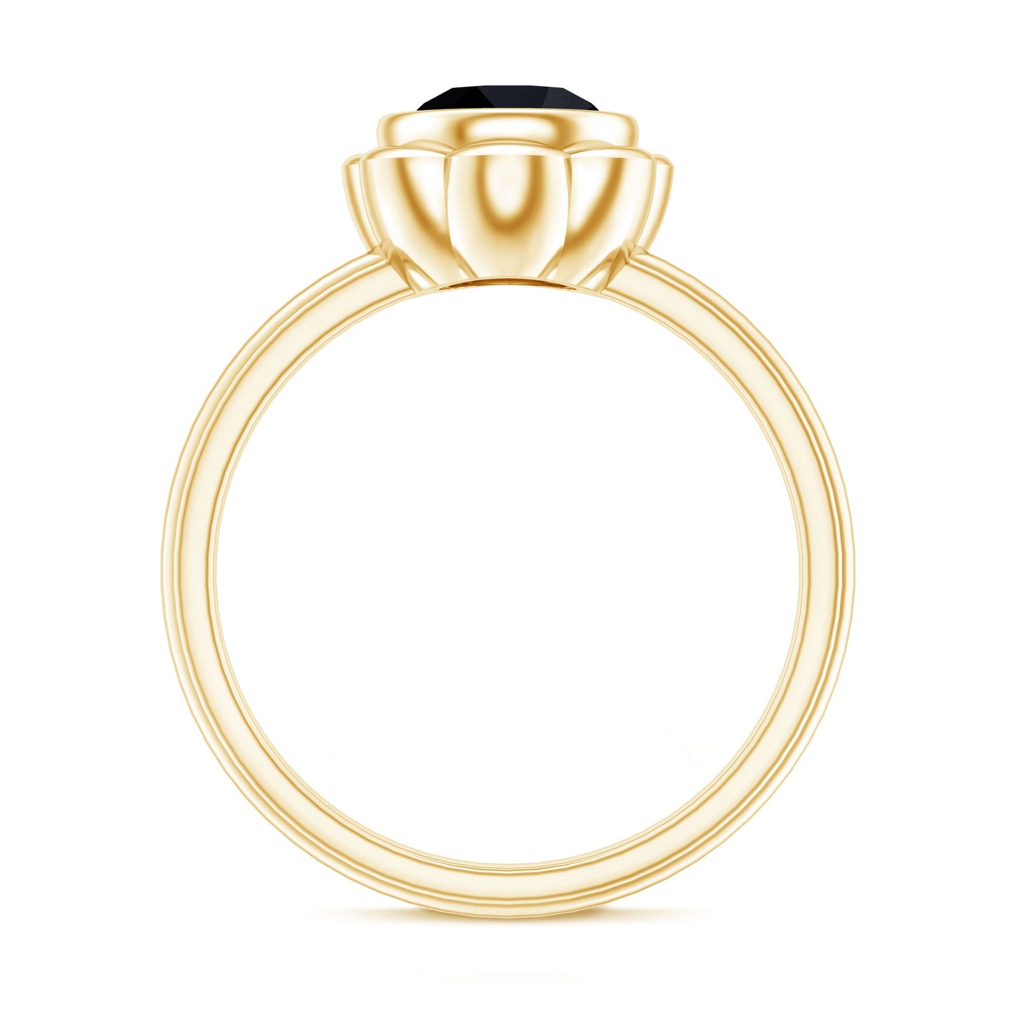 1.2 Carat Black Onyx Bezel Set Engagement Ring