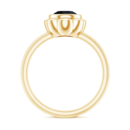 1.2 Carat Black Onyx Bezel Set Engagement Ring