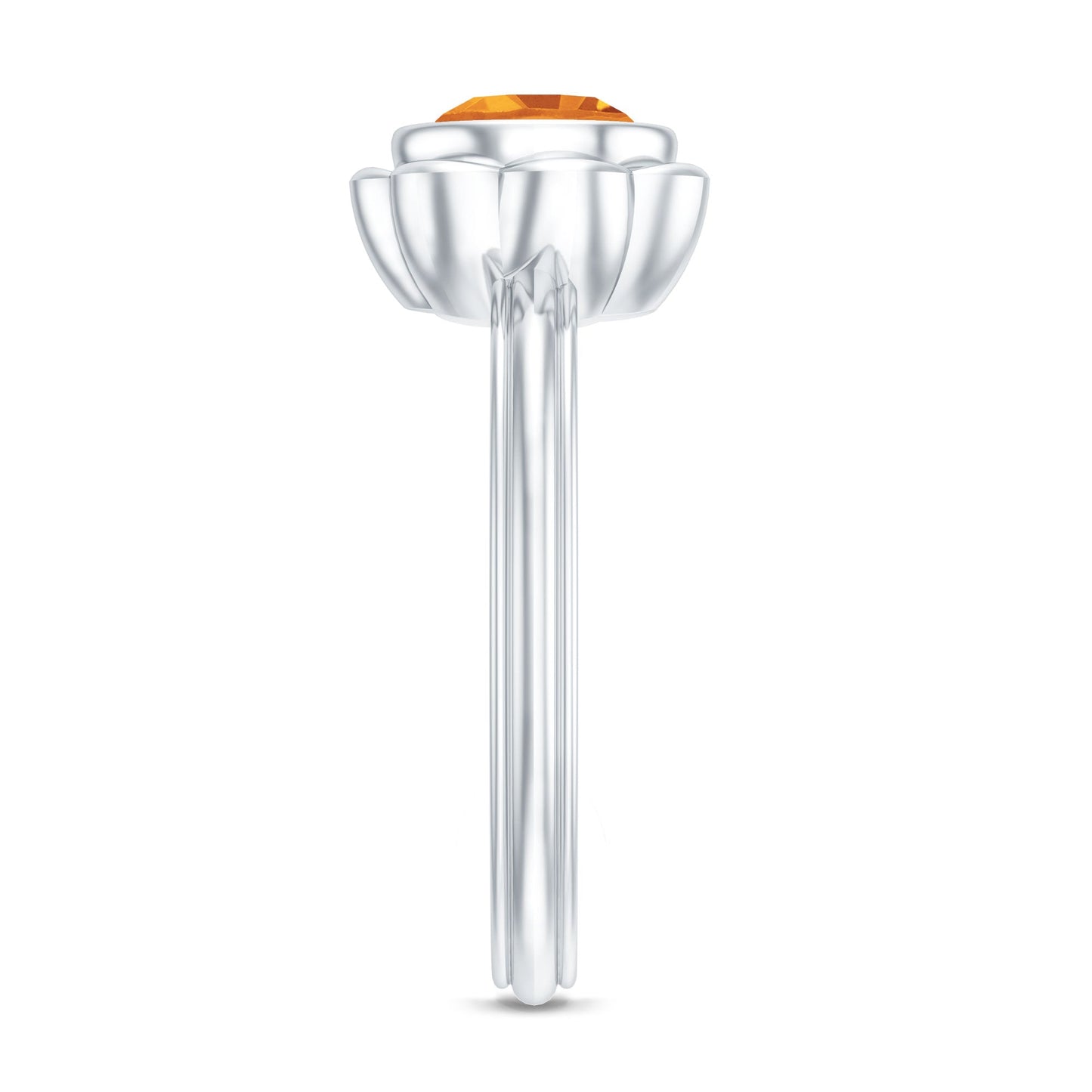 1 Carat Citrine Solitaire Engagement Ring in Bezel Setting