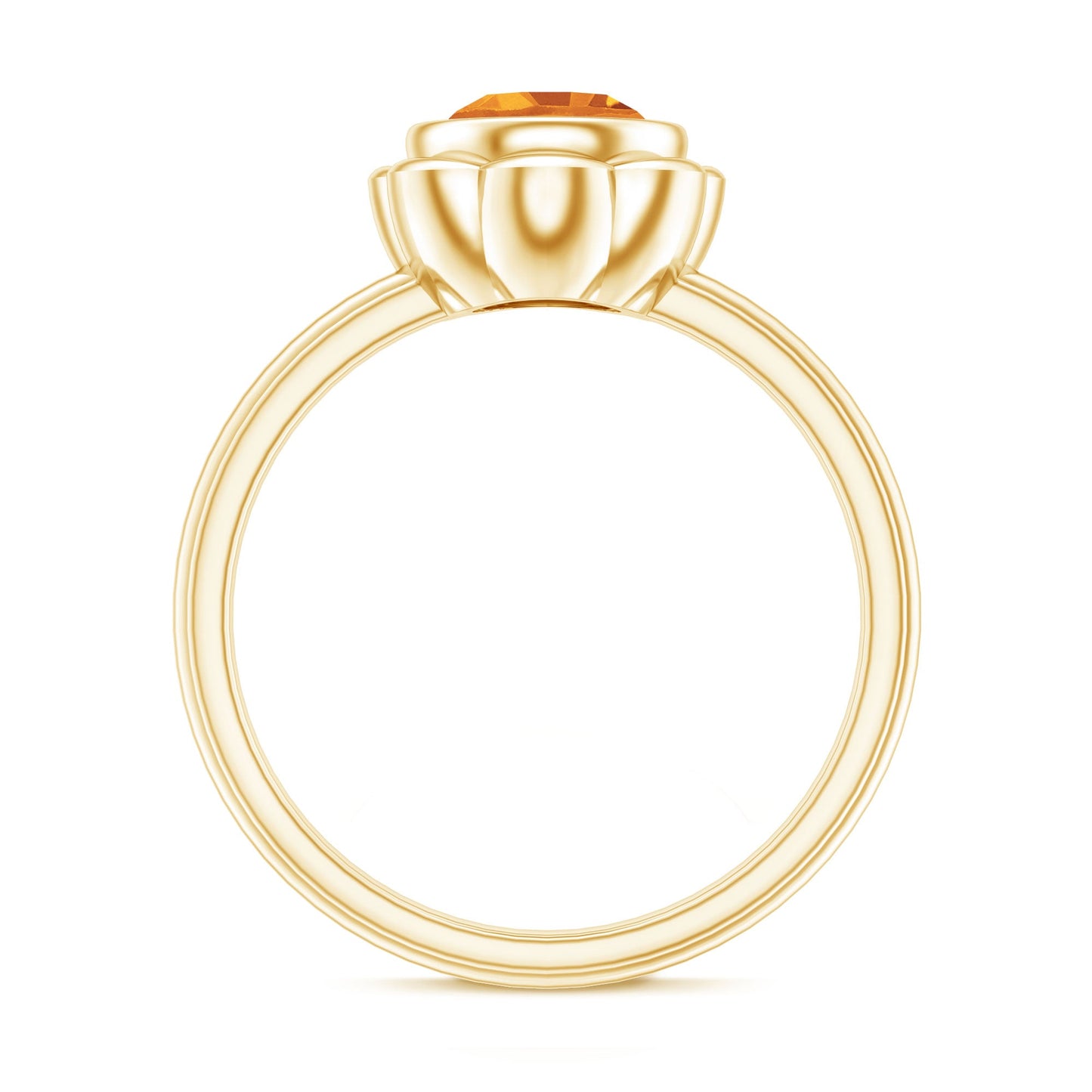 1 Carat Citrine Solitaire Engagement Ring in Bezel Setting
