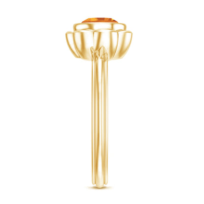 1 Carat Citrine Solitaire Engagement Ring in Bezel Setting