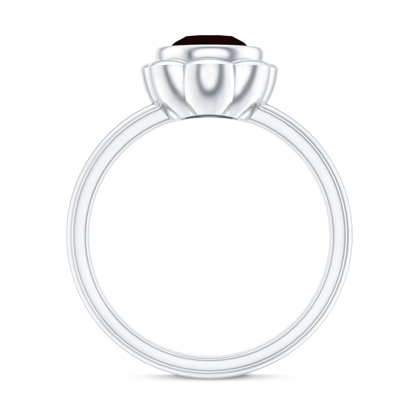 1.7 Carat Round Cut Garnet Flower Engagement Ring for Women