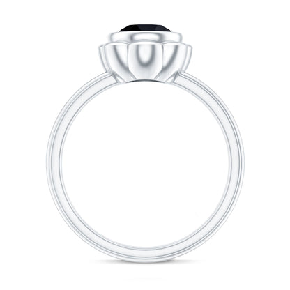 1.5 Carat Lab Grown Black Diamond Flower Engagement Ring