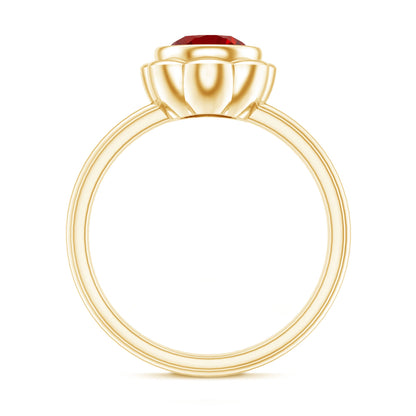 1.3 Carat Lab Grown Ruby Flower Engagement Ring