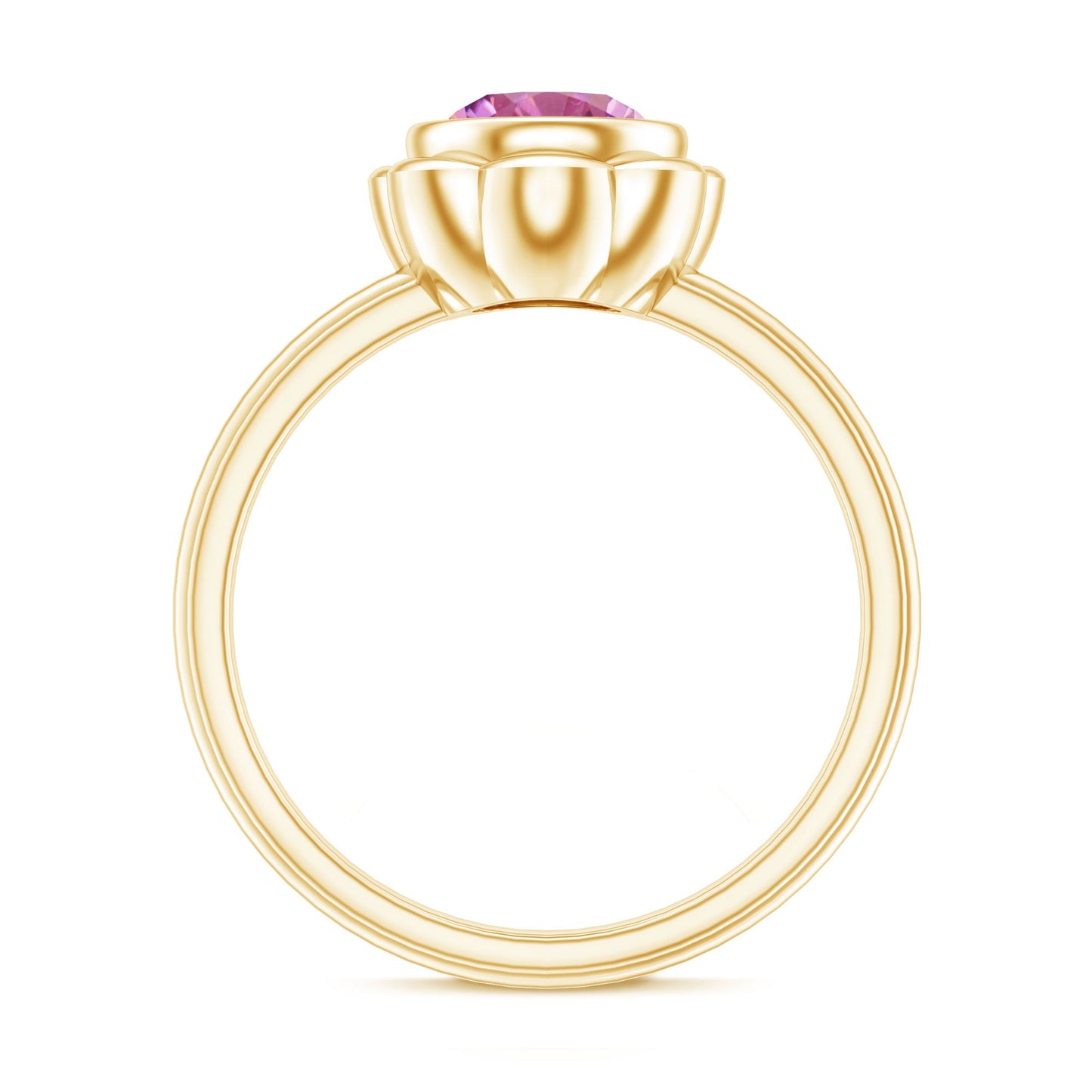 1 Carat Round Pink Tourmaline Flower Engagement Ring