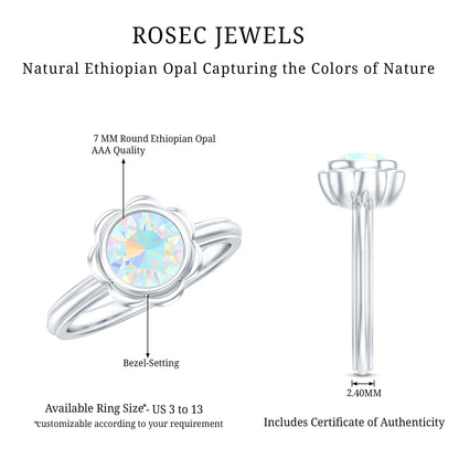 1.5 Carat Ethiopian Opal Engagement Ring for Women