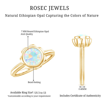 1.5 Carat Ethiopian Opal Engagement Ring for Women