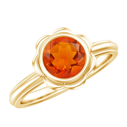 1.5 Carat Real Fire Opal Flower Engagement Ring