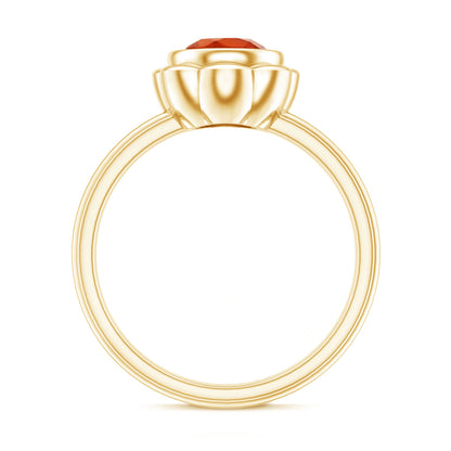 1.5 Carat Real Fire Opal Flower Engagement Ring