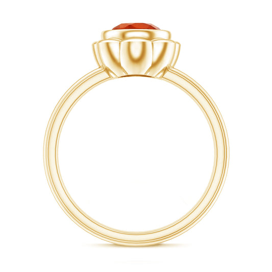 1.5 Carat Real Fire Opal Flower Engagement Ring