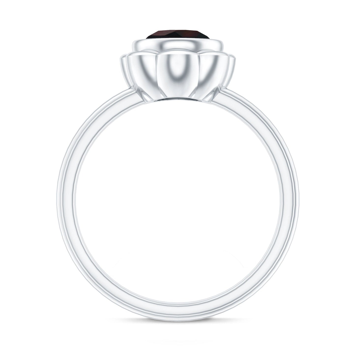 1.5 Carat Round Cut Black Opal Solitaire Engagement Ring in Bezel Setting