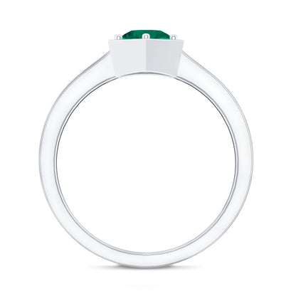 Certified 0.8 Carat Lab Created Emerald Solitaire Engagement Ring