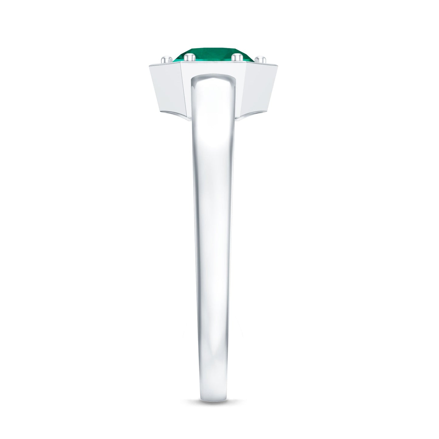 Certified 0.8 Carat Lab Created Emerald Solitaire Engagement Ring