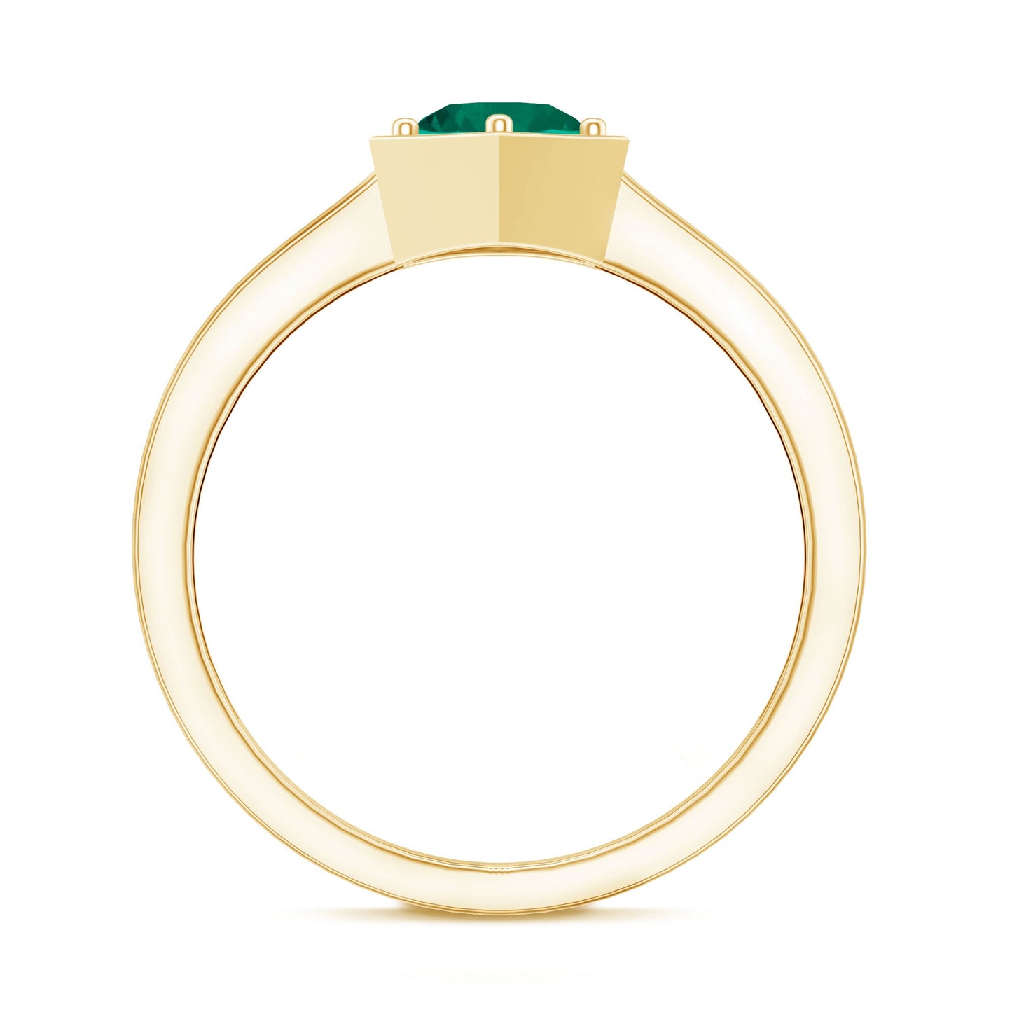 Certified 0.8 Carat Lab Created Emerald Solitaire Engagement Ring