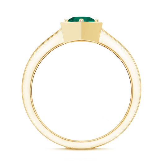 Certified 0.8 Carat Lab Created Emerald Solitaire Engagement Ring