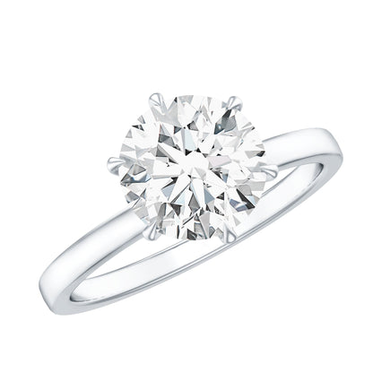 2 Carat Lab Grown Diamond Solitaire Engagement Ring with Hidden Halo