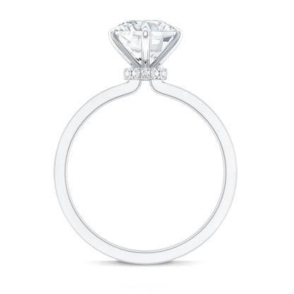 2 Carat Lab Grown Diamond Solitaire Engagement Ring with Hidden Halo