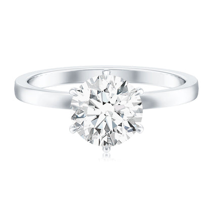 2 Carat Lab Grown Diamond Solitaire Engagement Ring with Hidden Halo